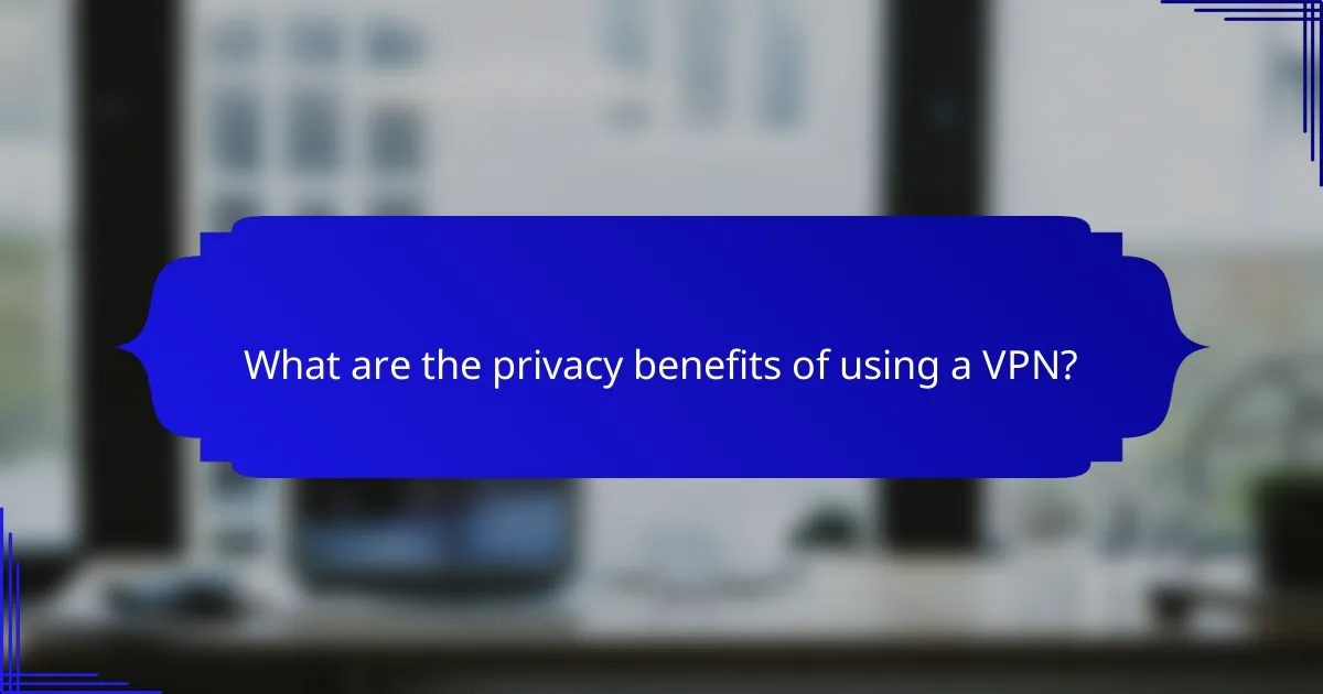 What are the privacy benefits of using a VPN?