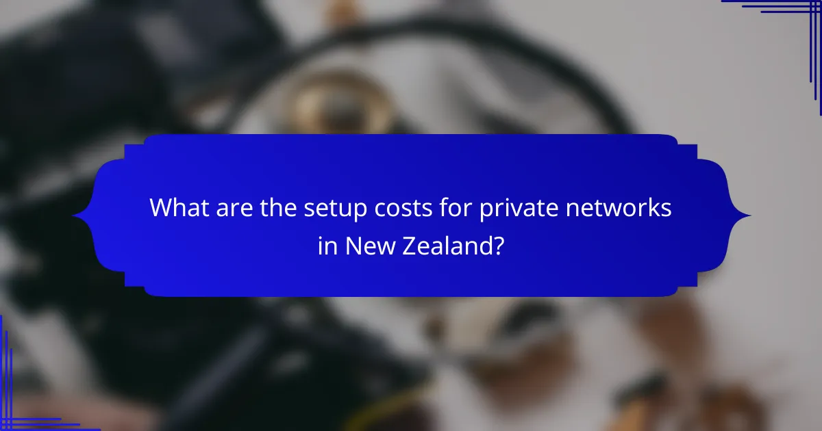 What are the setup costs for private networks in New Zealand?